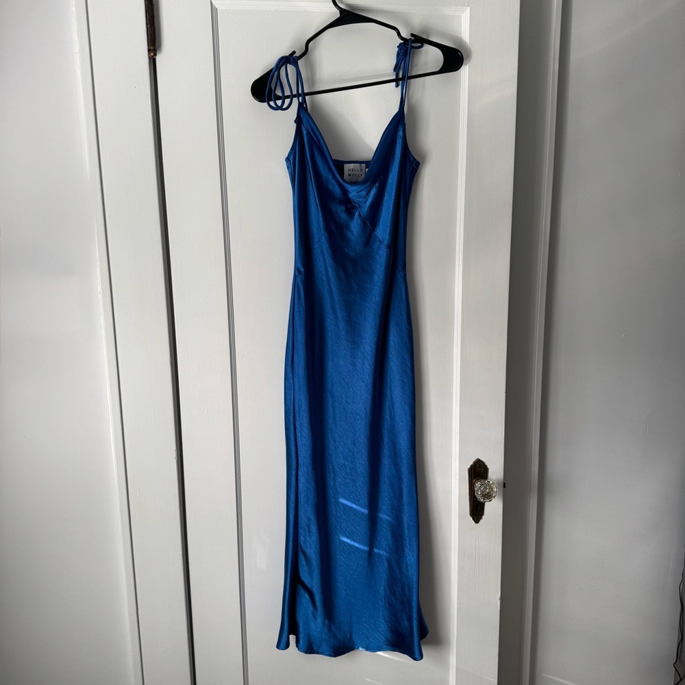 Hello Molly SLIP INTO THE NIGHT MIDI DRESS BLUE